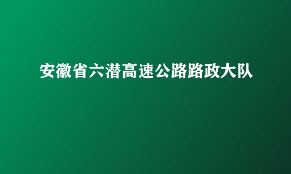 安徽省六潜高速公路路政大队