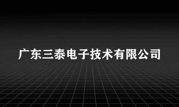 广东三泰电子技术有限公司