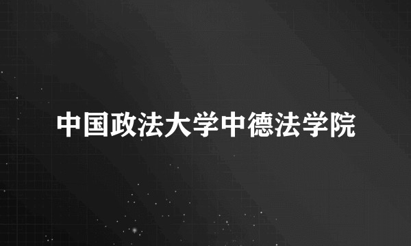 中国政法大学中德法学院