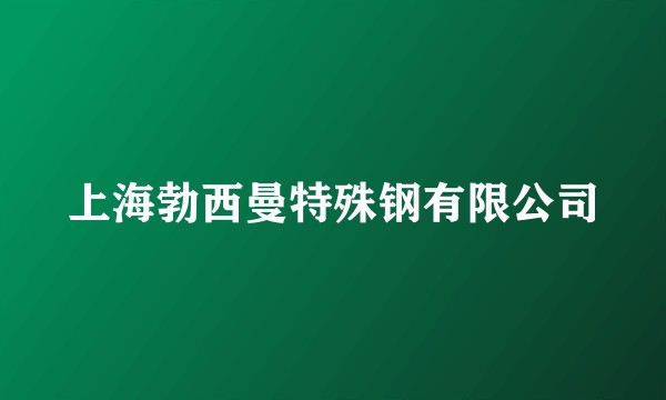 上海勃西曼特殊钢有限公司