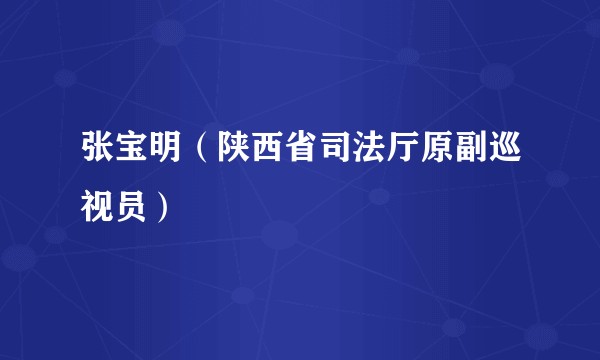 张宝明（陕西省司法厅原副巡视员）