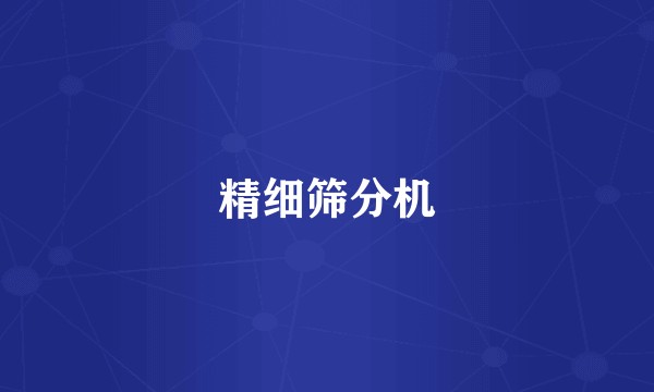 精细筛分机