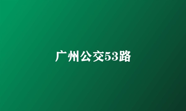 广州公交53路