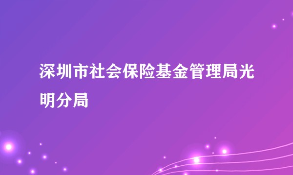 深圳市社会保险基金管理局光明分局