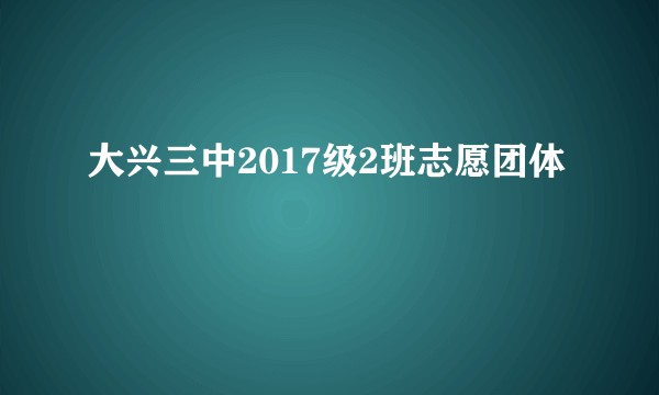 大兴三中2017级2班志愿团体