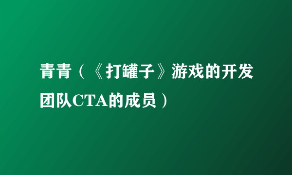 青青（《打罐子》游戏的开发团队CTA的成员）