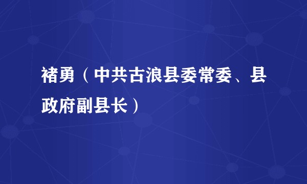 褚勇（中共古浪县委常委、县政府副县长）