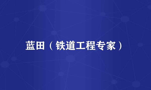 蓝田（铁道工程专家）