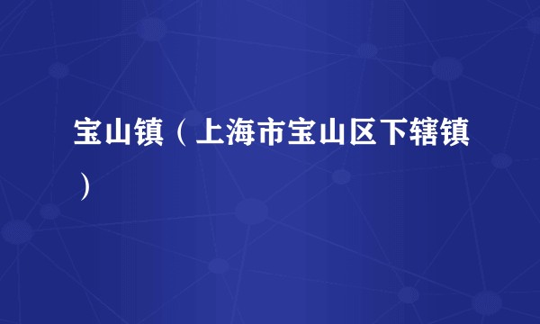 宝山镇（上海市宝山区下辖镇）