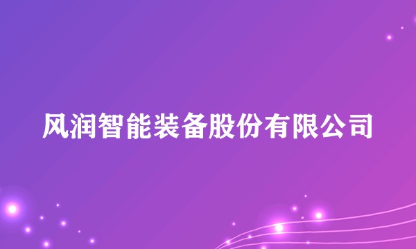 风润智能装备股份有限公司