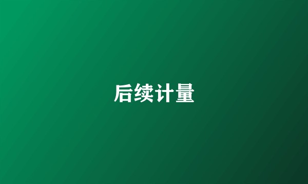 后续计量