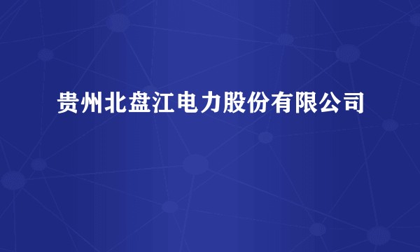 贵州北盘江电力股份有限公司