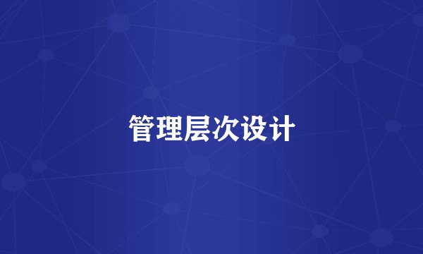 管理层次设计