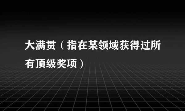 大满贯（指在某领域获得过所有顶级奖项）