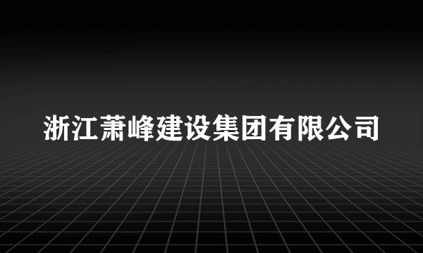 浙江萧峰建设集团有限公司