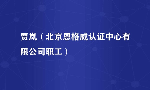 贾岚（北京恩格威认证中心有限公司职工）