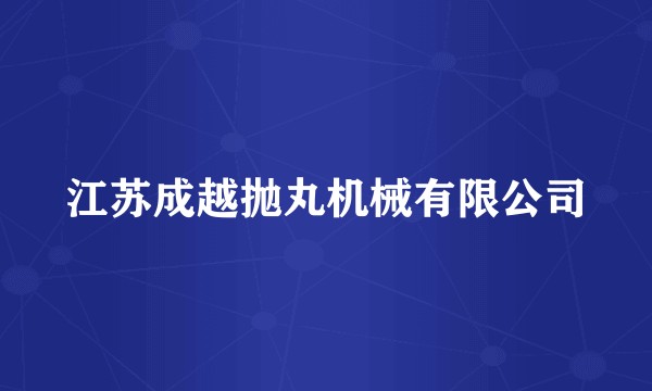 江苏成越抛丸机械有限公司