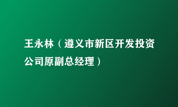 王永林(遵义市新区开发投资公司原副总经理)