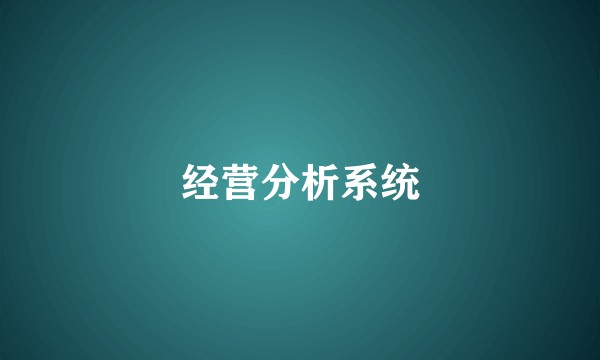 经营分析系统