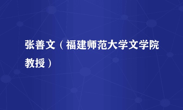 张善文（福建师范大学文学院教授）