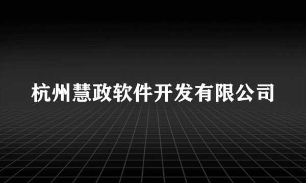 杭州慧政软件开发有限公司
