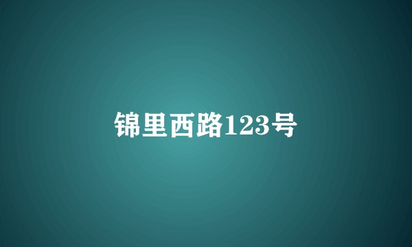 锦里西路123号