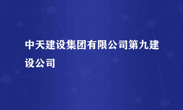 中天建设集团有限公司第九建设公司