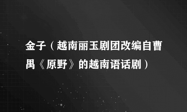 金子（越南丽玉剧团改编自曹禺《原野》的越南语话剧）