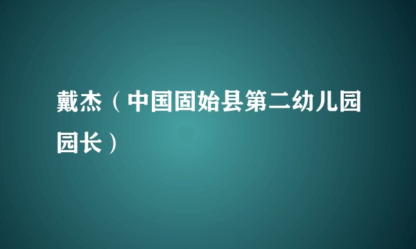 戴杰(中国固始县第二幼儿园园长)