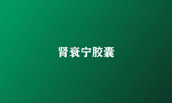 肾衰宁胶囊