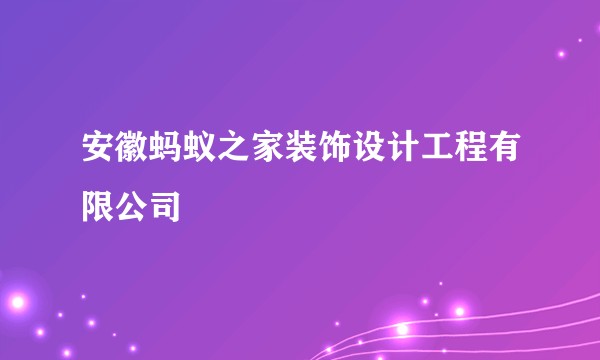 安徽蚂蚁之家装饰设计工程有限公司