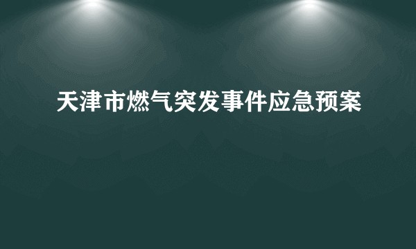 天津市燃气突发事件应急预案