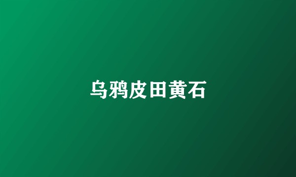 乌鸦皮田黄石