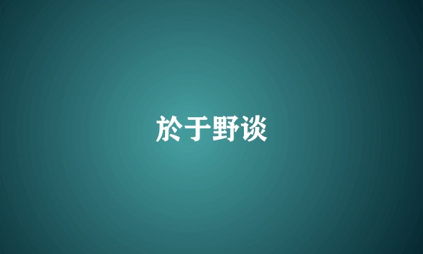 於于野谈