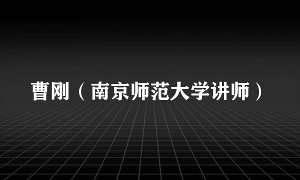 曹刚（南京师范大学讲师）