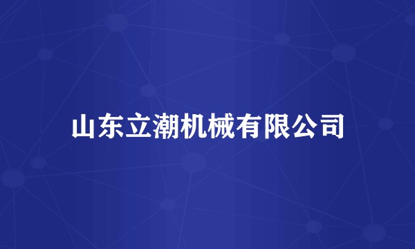 山东立潮机械有限公司