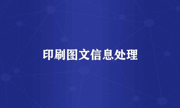 印刷图文信息处理