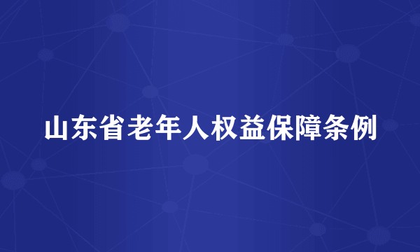 山东省老年人权益保障条例