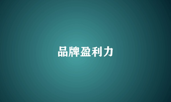 品牌盈利力