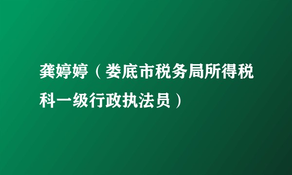 龚婷婷（娄底市税务局所得税科一级行政执法员）