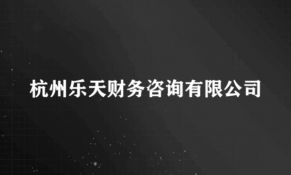 杭州乐天财务咨询有限公司