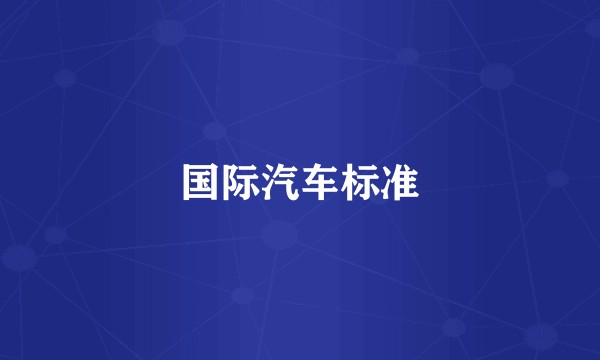国际汽车标准