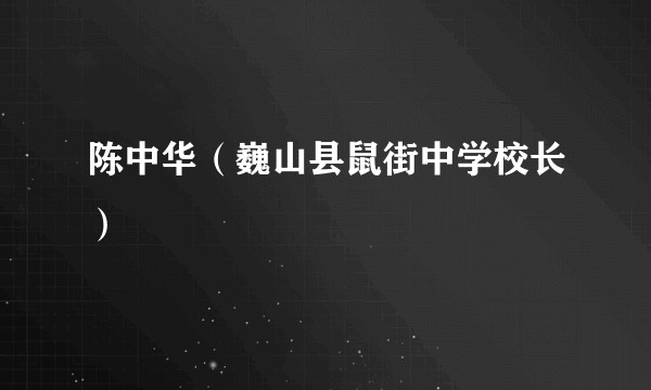陈中华（巍山县鼠街中学校长）