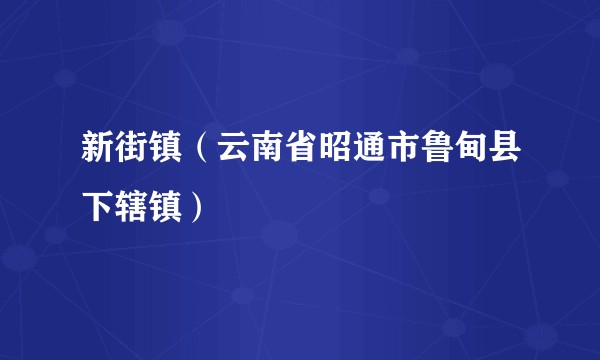新街镇（云南省昭通市鲁甸县下辖镇）