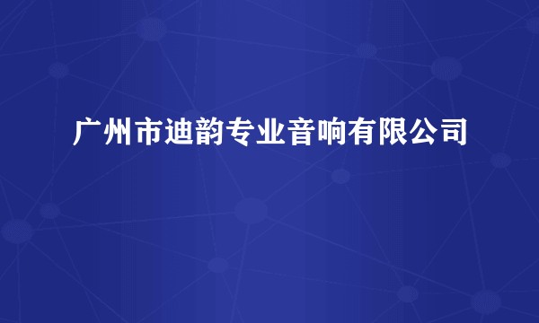 广州市迪韵专业音响有限公司
