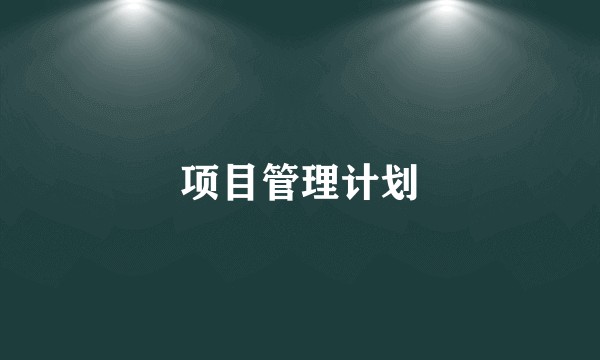 项目管理计划