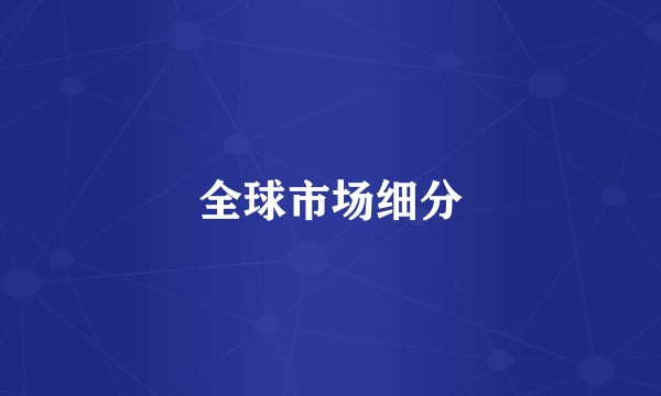全球市场细分