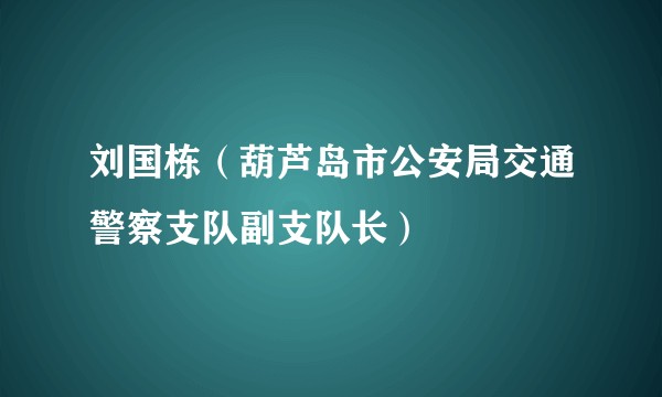 刘国栋（葫芦岛市公安局交通警察支队副支队长）
