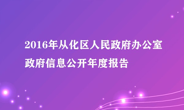 2016年从化区人民政府办公室政府信息公开年度报告