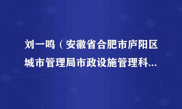 刘一鸣（安徽省合肥市庐阳区城市管理局市政设施管理科原副科长）